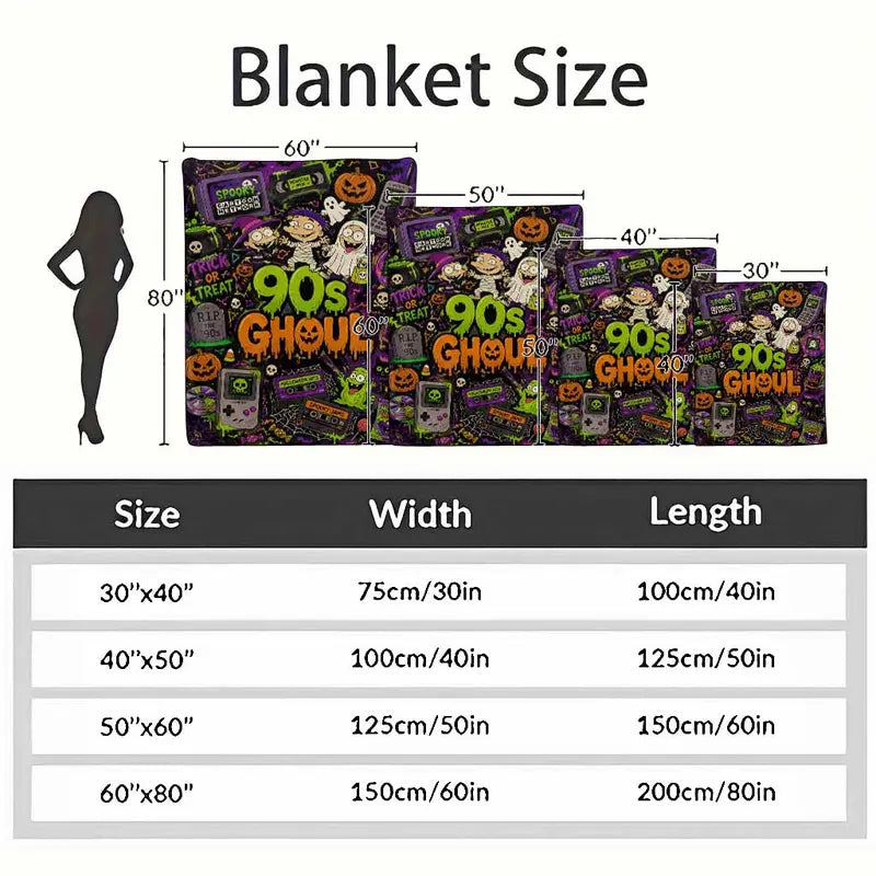 90s Ghoul Flannel Blanket - 30×40 Inch Flannel Throw - image 4