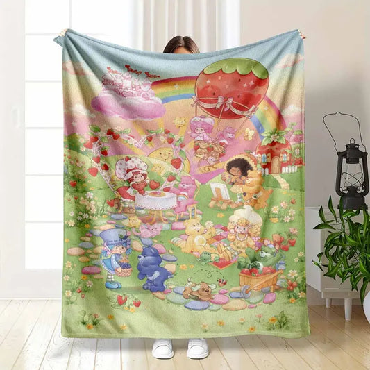Flannel Throw Blanket Cozy Chic Food Themed Giftable Blanket 30x40in & 60x80in