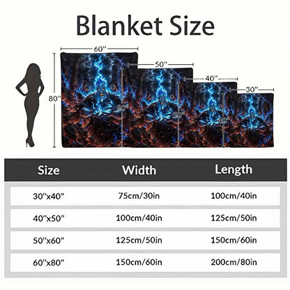 Hades Hercules Villain Fleece Blanket Underworld Blue Flame 60x80In - image 10