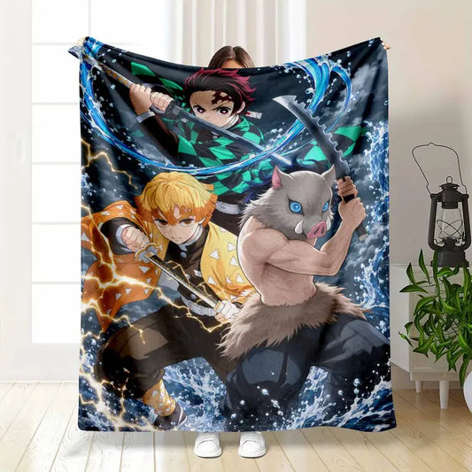 Anime Battle Flannel Blanket Lightweight Warm Cozy Throw for Couch Bedside