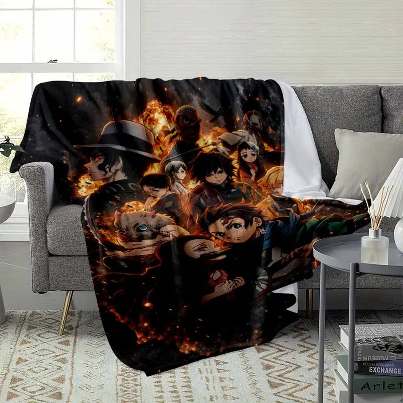 Anime Battle Action Scene Floor Mat Soft Washable Flannel Rug - image 3