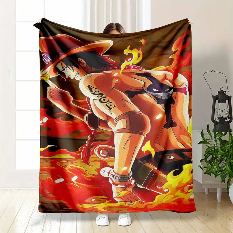 Anime Fire Hero Flannel Blanket – Soft Manga Throw, 60x80in - image 7
