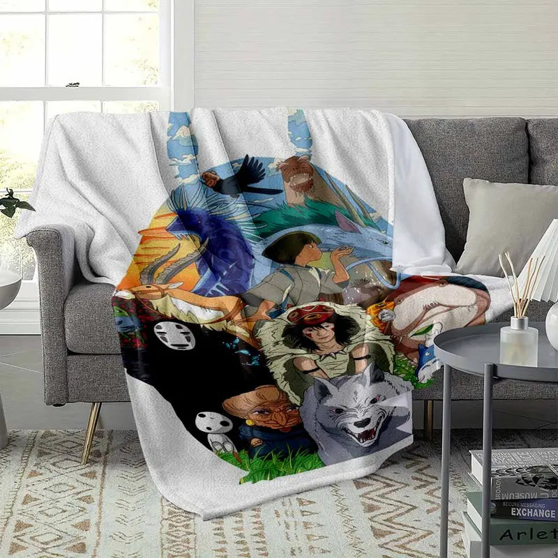 Japanese Anime Fantasy Forest Spirit Flannel Blanket - Ultra-Soft Plush Throw 30x40 in - image 3