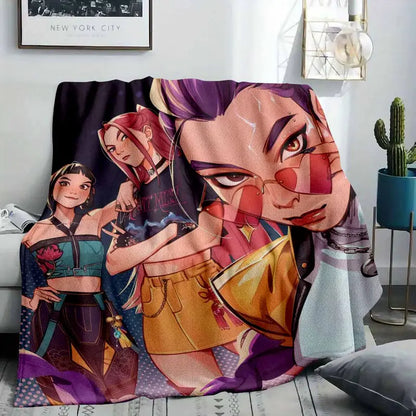 Colorful Anime Band Girls Flannel Throw Blanket - Soft, Wrinkle-Resistant, Lightweight - image 2
