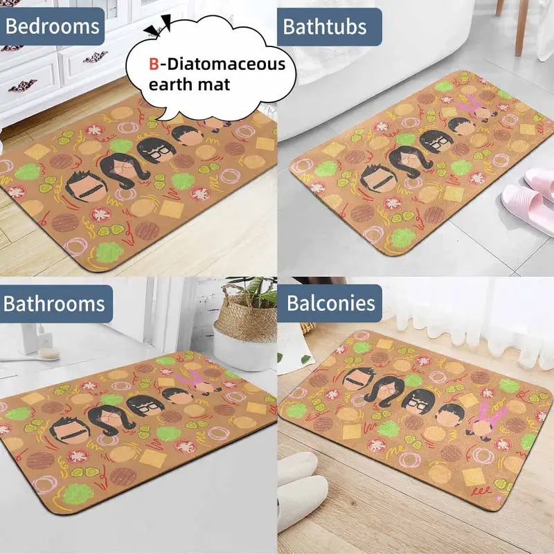 Burgers Belcher Family Floor Mat Flannel 60x40cm - image 4