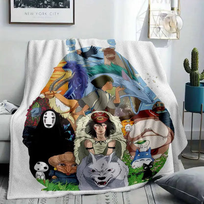 Japanese Anime Fantasy Forest Spirit Flannel Blanket - Ultra-Soft Plush Throw 30x40 in - image 8