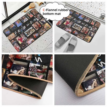 Friends TV Show Iconic Character Collage Floor Mat - Durable Non-Slip Rubber & Polyester Textile - image 14