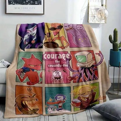 Retro Cartoon Panel Flannel Blanket - Soft Warm Cozy Throw for Living Room - image 2