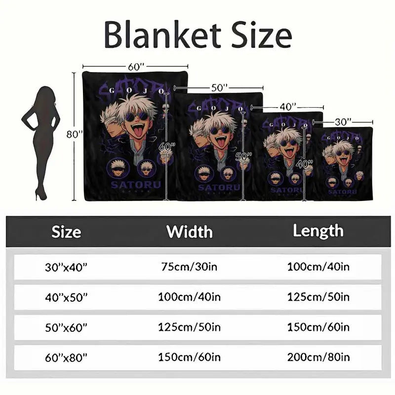 Satoru Gojo Flannel Blanket Anime Soft Throw - image 10