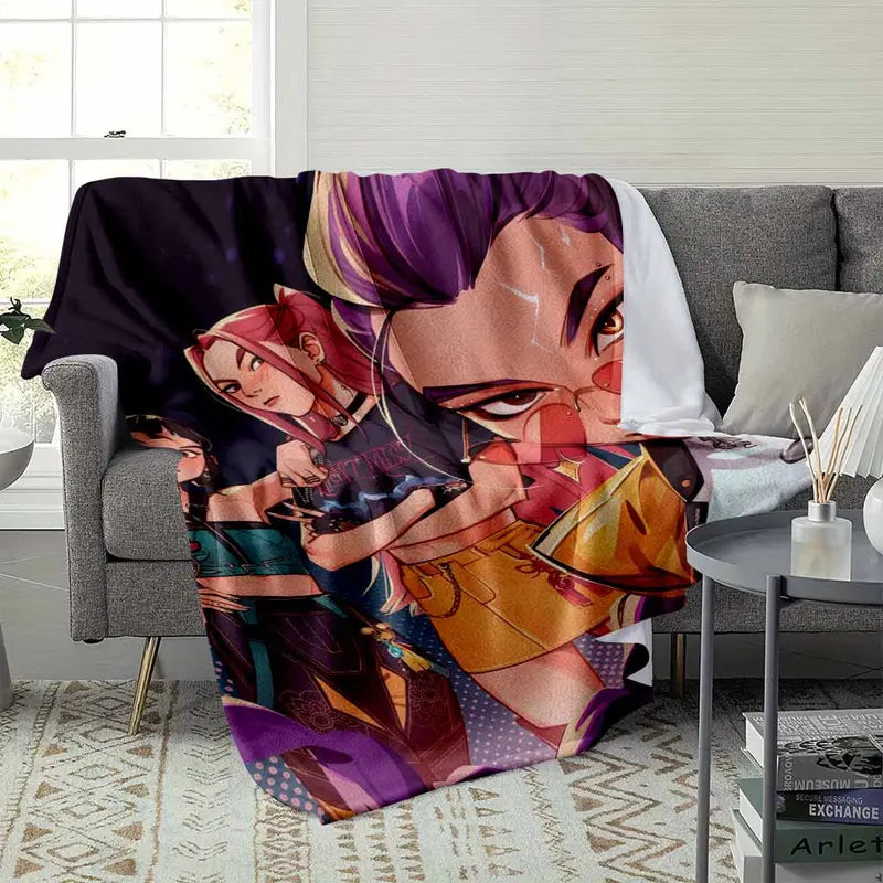 Colorful Anime Band Girls Flannel Throw Blanket - Soft, Wrinkle-Resistant, Lightweight - image 9