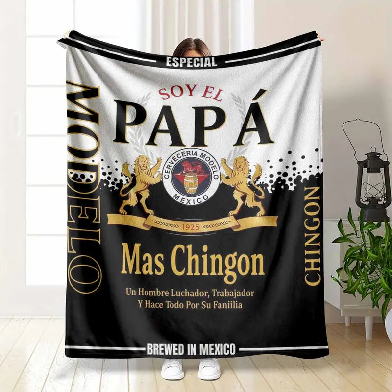 Mexican Theme Flannel Fleece Blanket - Fun Quote & Beer Parody, Soft & Durable, Multiple Sizes