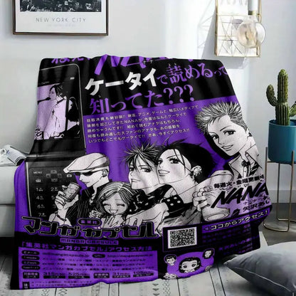 Nana Anime Flannel Blanket - Punk Rock Plush Throw - image 8