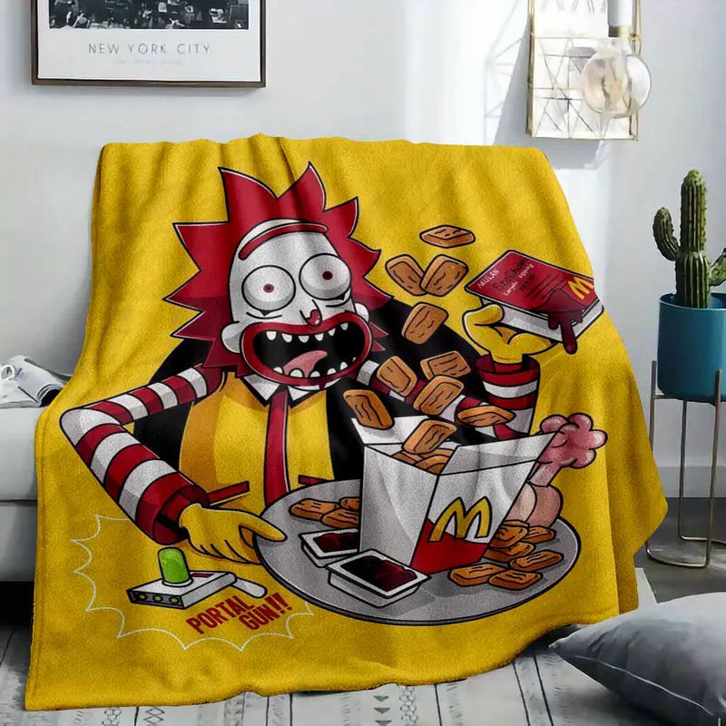 Cartoon Crazy Chef Flannel Throw Blanket, Soft Multi-Size - image 8