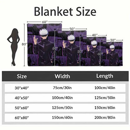 Mystic White Haired Sorcerer Flannel Blanket - Soft Plush Anime Throw, Multi-Size Textile - image 4
