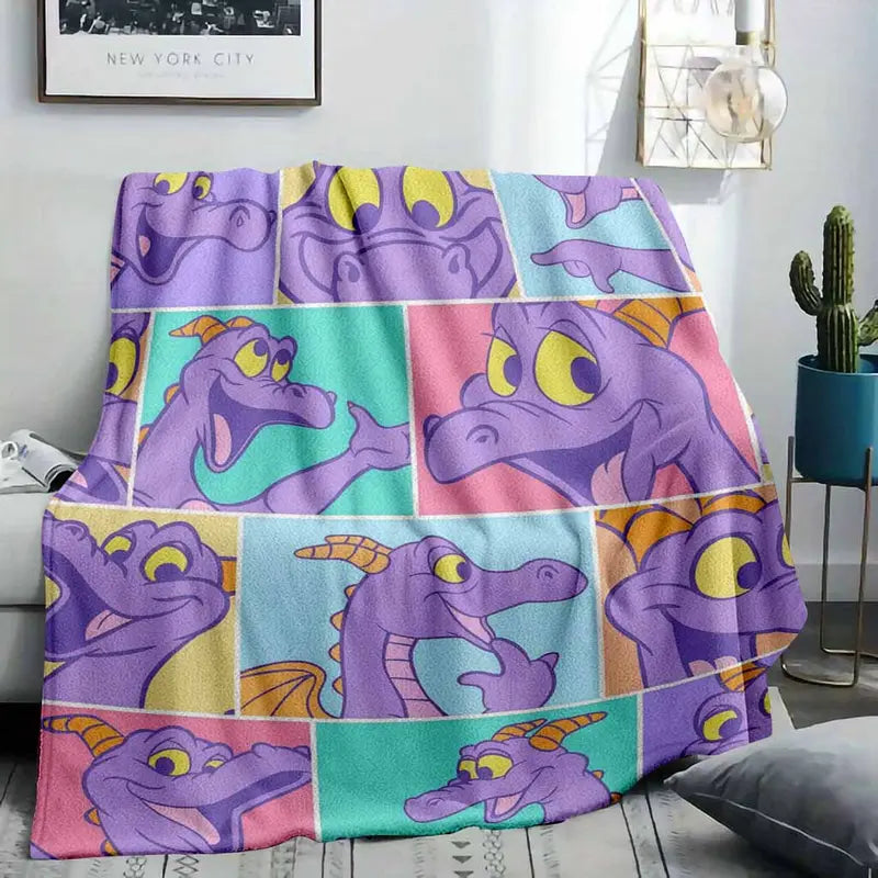 Figment Purple Dragon Flannel Blanket, 60x80 - image 7
