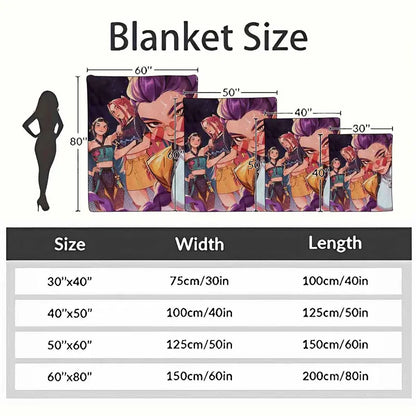 Colorful Anime Band Girls Flannel Throw Blanket - Soft, Wrinkle-Resistant, Lightweight - image 10