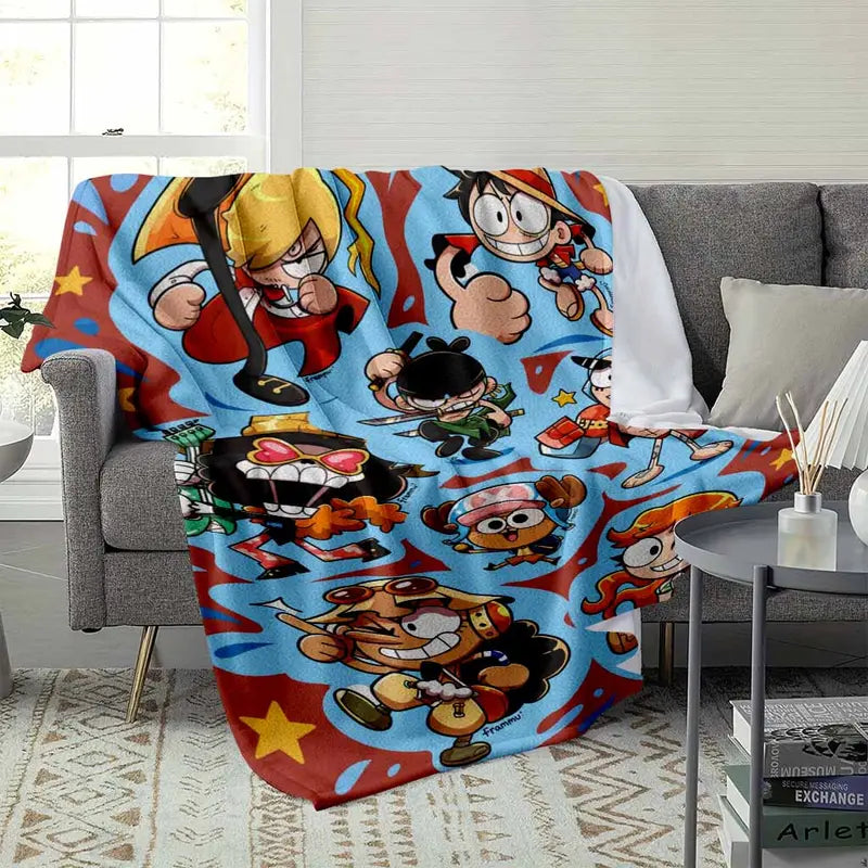 Cartoon Pirate Crew Flannel Blanket 30x40Inch Soft Warm Lightweight Bedroom Decor - image 3