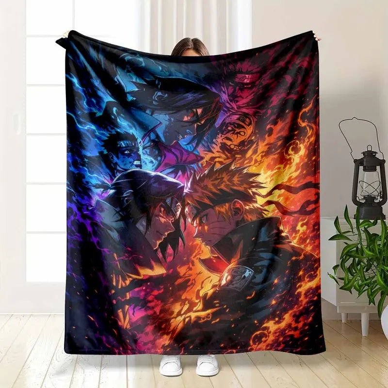 Anime Battle Flannel Blanket - Fire & Ice, 60x80 Large Adult - image 7