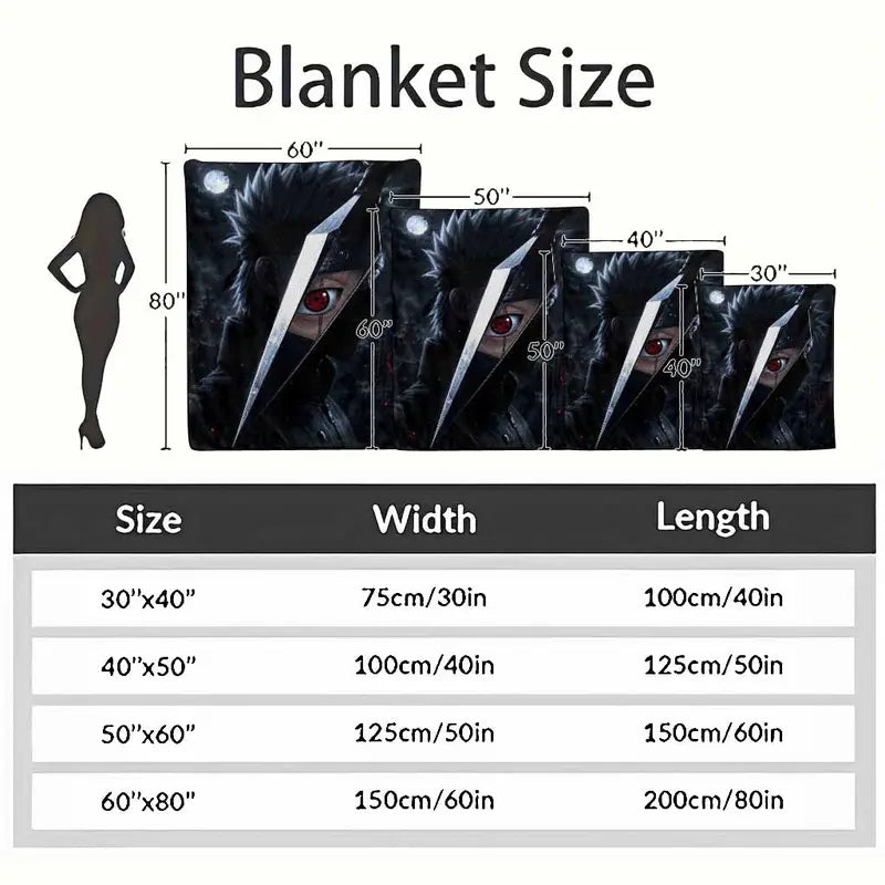 Shadow Ninja Flannel Throw Blanket Red Eye Warrior - image 4
