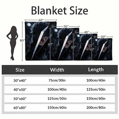 Shadow Ninja Flannel Throw Blanket Red Eye Warrior - image 4