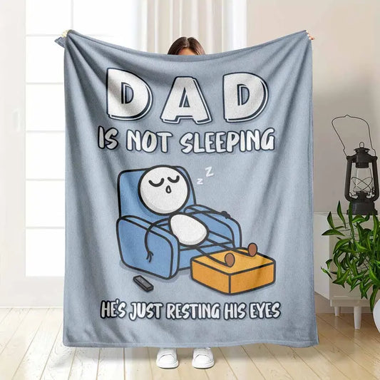 Father's Day Flannel Blanket for Dad - Soft Flannel Throw