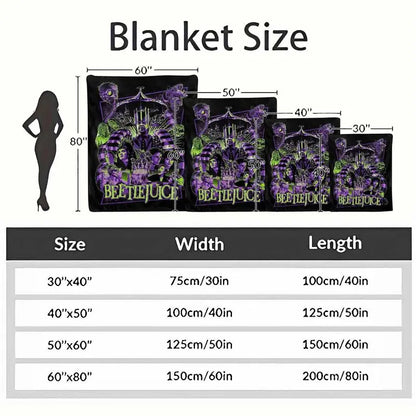 Classic Movie Poster Flannel Blanket - Gothic Characters Graphic Print, Lightweight Soft Throw for Living Room & Halloween Gifts - image 4