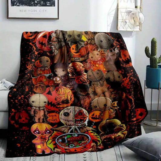 Halloween Pumpkin Flannel Throw Blanket, Soft Breathable - image 2