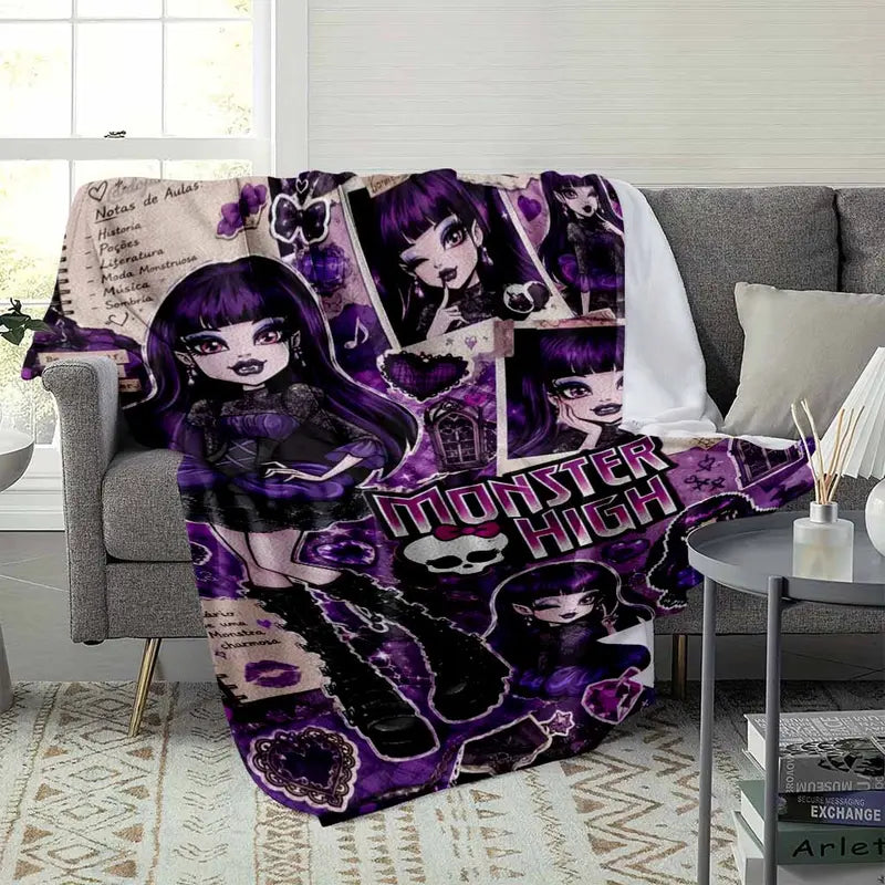 Gothic Anime Flannel Fleece Throw Blanket Purple - image 3