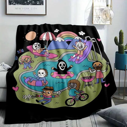Ultra-Soft Flannel Throw Blanket, Horror Print - image 2