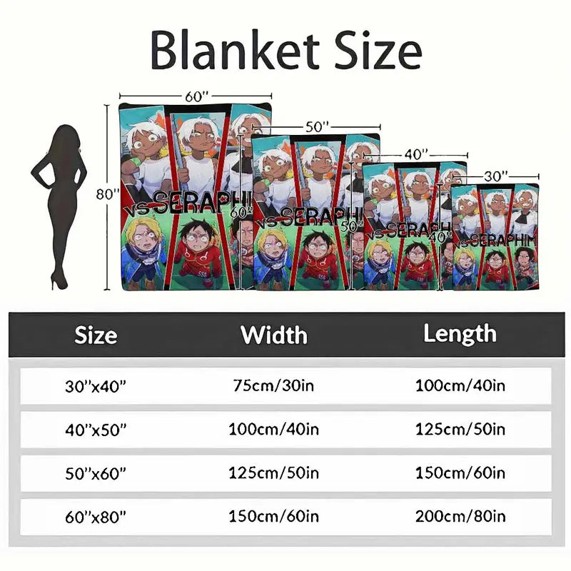 Anime Figure Flannel Throw Blanket, Soft, Multiple Sizes - image 4