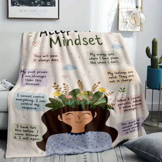 Inspirational Acceptance Mindset Flannel Throw Blanket 50x60 - image 2