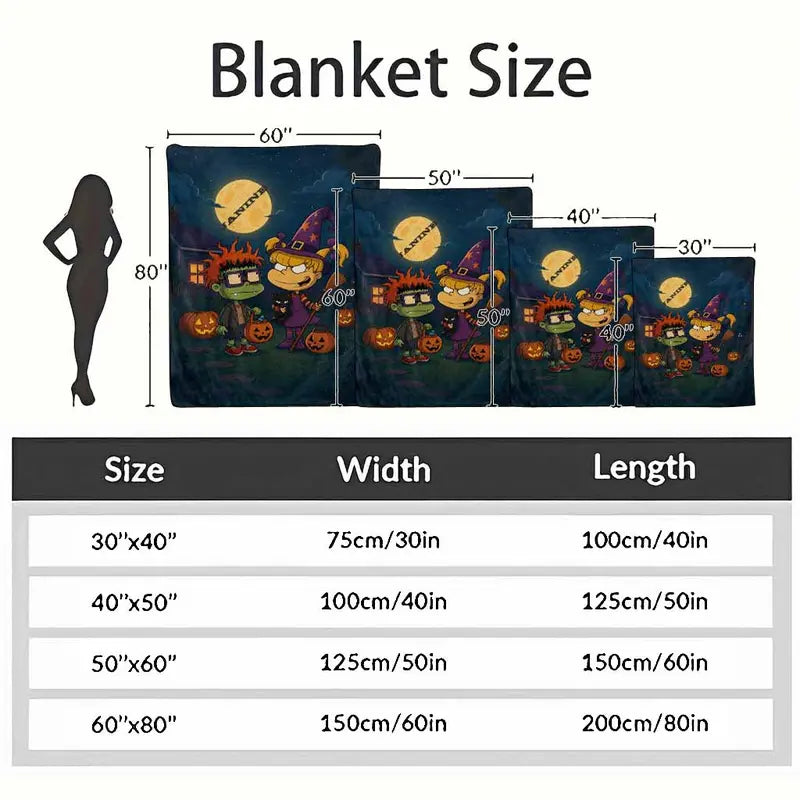 Halloween Flannel Throw Blanket, Moonlit Witch Print - image 4