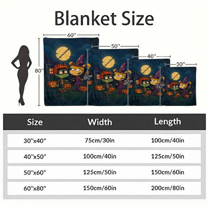 Halloween Flannel Throw Blanket, Moonlit Witch Print - image 4