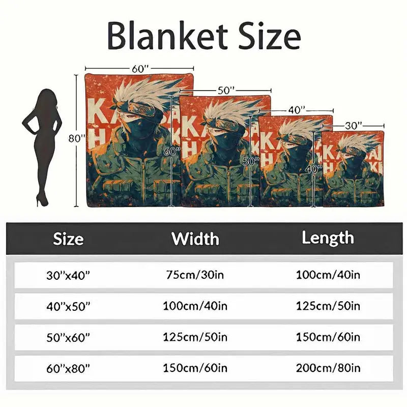 Kakashi Hatake Flannel Fleece Blanket, Anti-Pilling Warm Throw - image 4