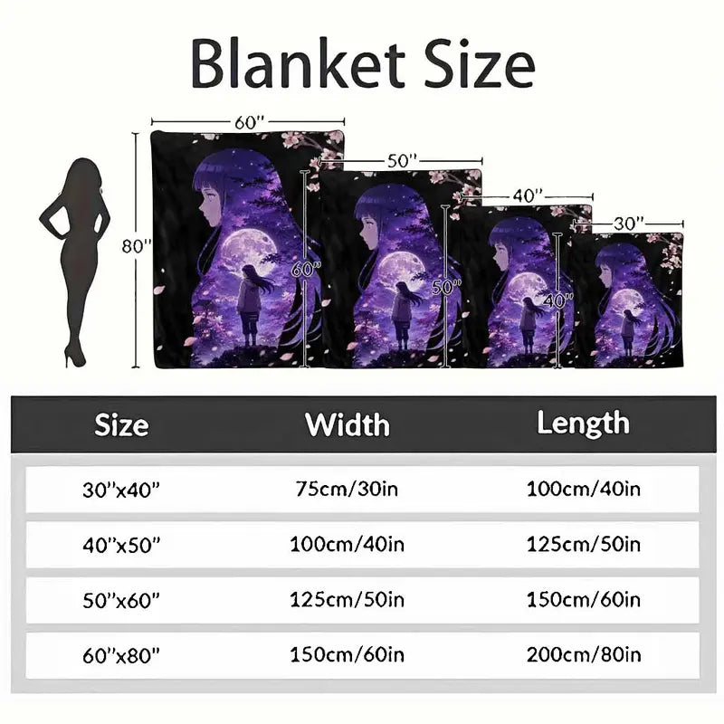 Anime Girl Silhouette Purple Moon Floor Mat - image 4
