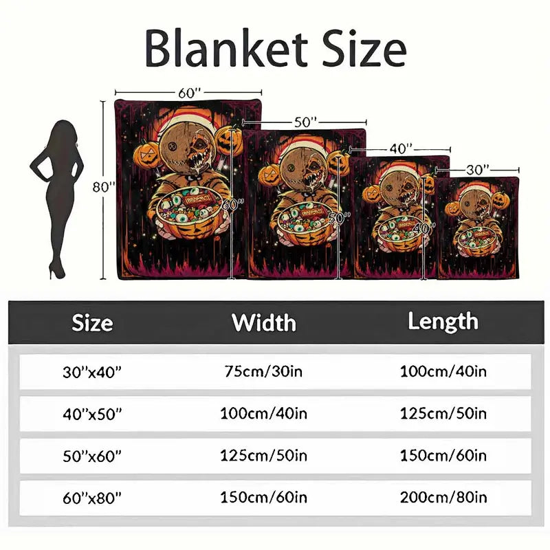 Halloween Pumpkin Monster Flannel Throw Blanket - Cozy Lightweight Wrinkle-Resistant Textile - image 10