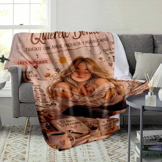 Spanish Self Love Flannel Blanket 50x60 - image 3
