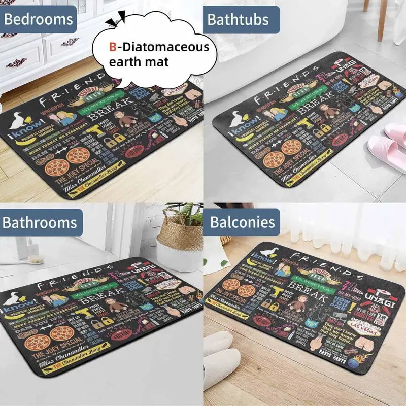 Friends TV Show Themed Rug - Central Perk Print and Quotes | Soft Non-Slip Polyester Carpet for Living Room and Bedroom - image 11