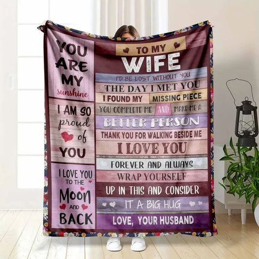 To My Wife Flannel Blanket - Soft Anti-Pilling, 60x80