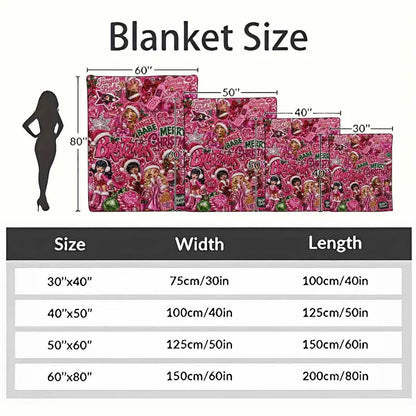 Y2K Pink Aesthetic Christmas Flannel Blanket Soft Throw - image 4