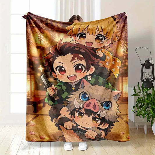 Anime Character Flannel Blanket Soft Breathable Throw