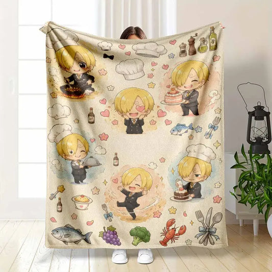 Anime Chef Flannel Blanket - Soft Lightweight Throw