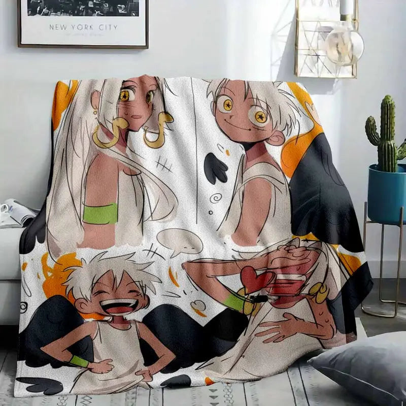 Anime Style Couple Flannel Throw Blanket - Ultra-Soft Microfiber, Multiple Sizes for Home & Gifts - image 2