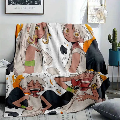 Anime Style Couple Flannel Throw Blanket - Ultra-Soft Microfiber, Multiple Sizes for Home & Gifts - image 2