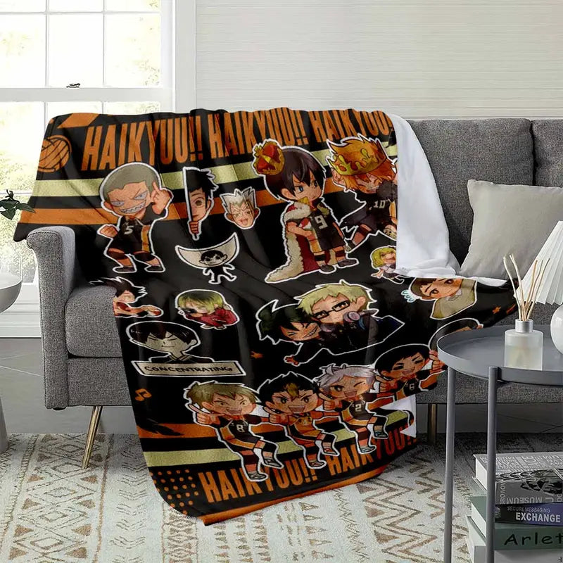 Haikyuu Chibi Karasuno Anime Flannel Blanket 30x40 Inches Soft Cozy Throw - image 8