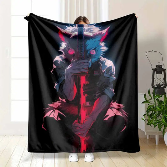 Neon Beast Warrior Flannel Blanket, 60x80