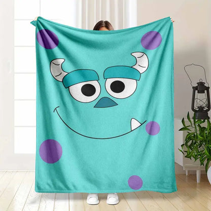 Cute Monster Face Flannel Throw Blanket - Soft Lightweight Wrinkle Resistant 30x40in Small for Babies