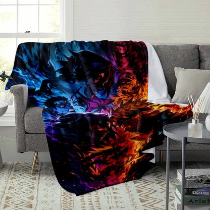 Anime Battle Flannel Blanket - Fire & Ice, 60x80 Large Adult - image 9
