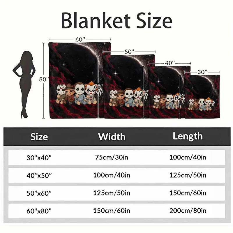 Horror Movie Character Flannel Blanket Ultra-Soft 60x80 Inch - image 4