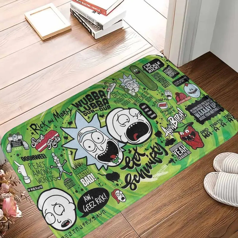 Rick and Morty Durable Washable Video Game Rug with Non-Slip Backing, 80x50cm